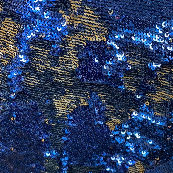 Blue “brush” sequin mini skirt - Picture 3 of 6
